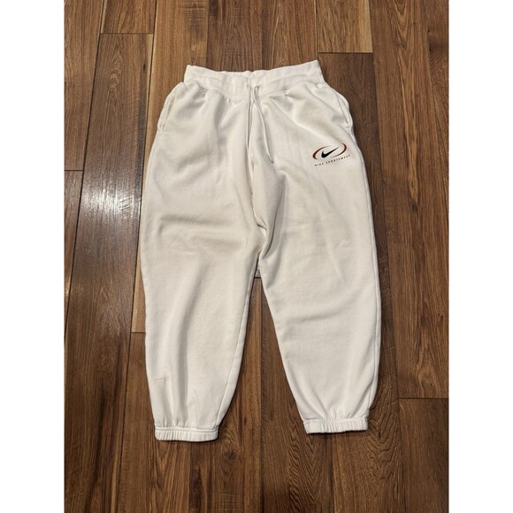 Nike Mens Sweatpants Joggers Sz L Baggy White Drawstring Athletic Gym Basketball - Picture 1 of 6